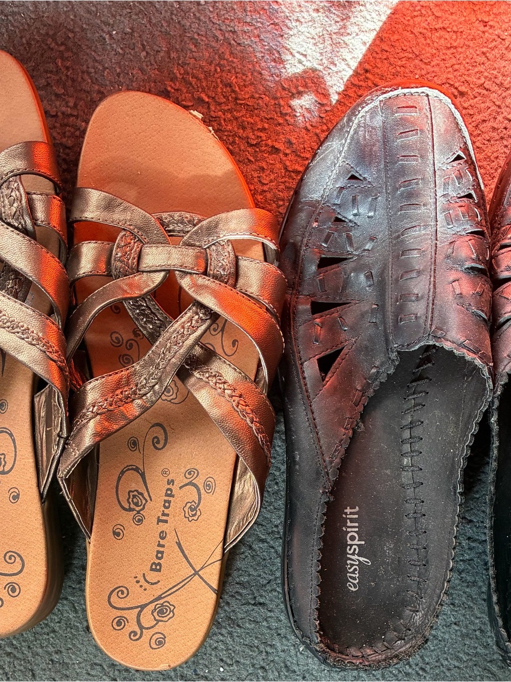BareTraps Bronze-Brown Braided Slide Sandals